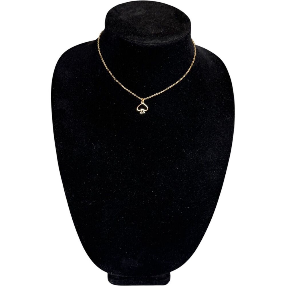 Kate Spade New York Open Spade Gold Tone Necklace Chain Pendant Signature Logo